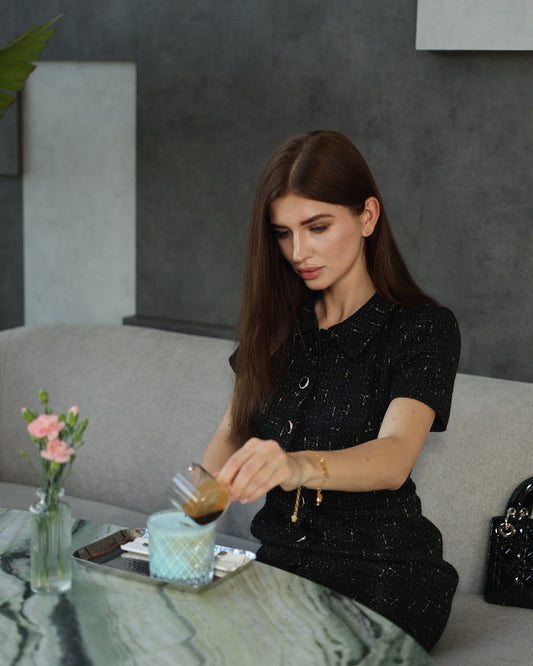 Midnight Tweed Dress