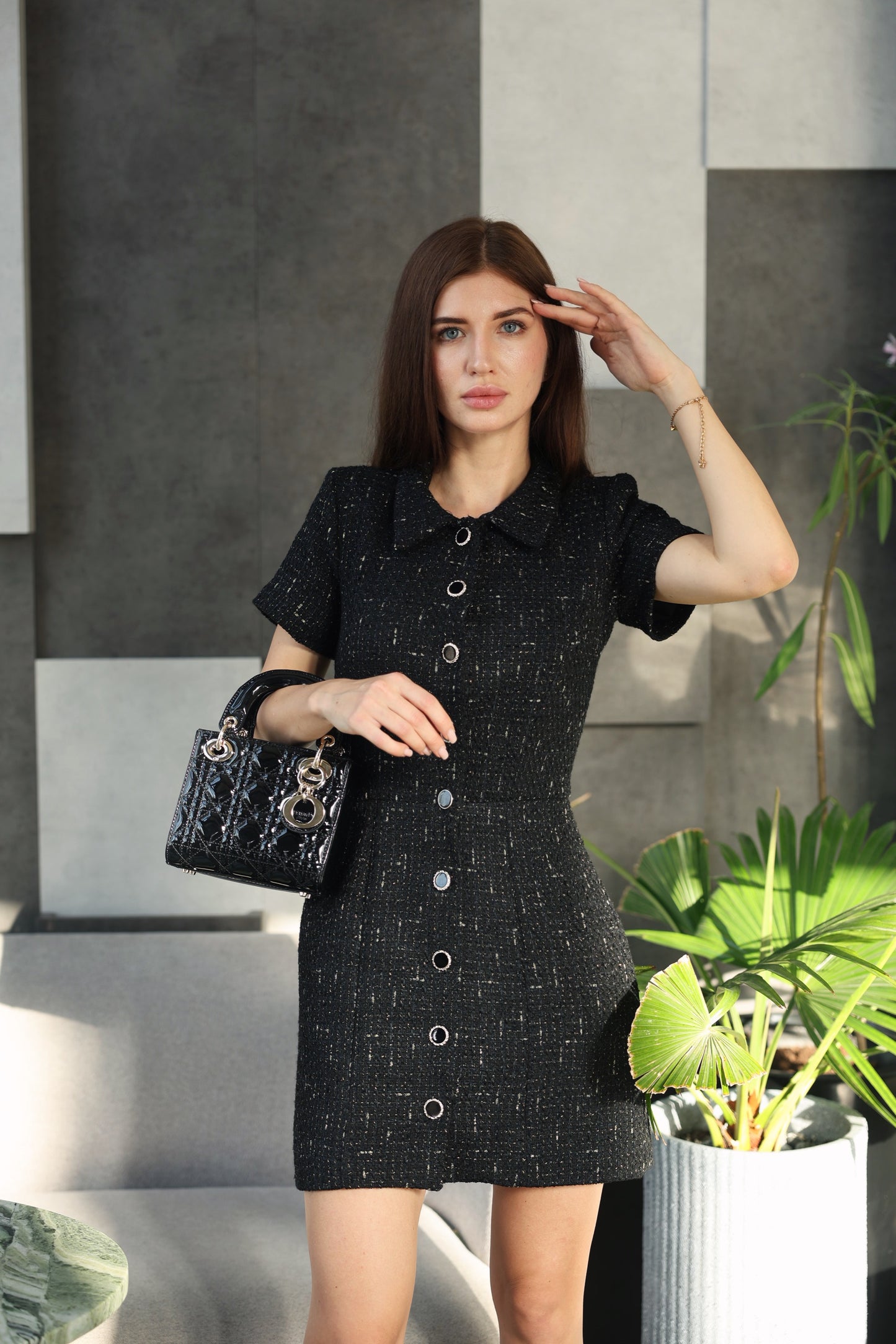 Midnight Tweed Dress